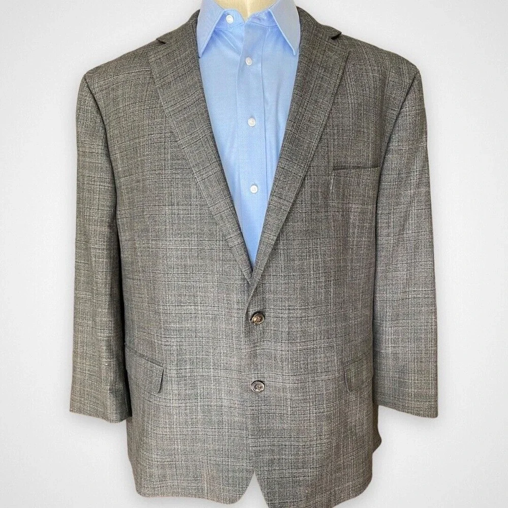 Chaps Mens Size 52 Blazer Sport Coat Gray Casual Career Jacket‎
